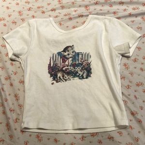 Brandy’s melville John Galt Kitten cropped baby tee